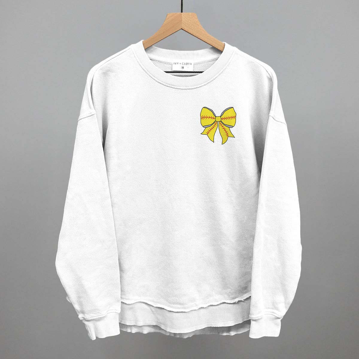 Softball Bow (Left Chest Print) Unisex T-shirt, Sweatshirt, Hoodie, Long Sleeve Tee - T-Shirt, Sweatshirt, Hoodie