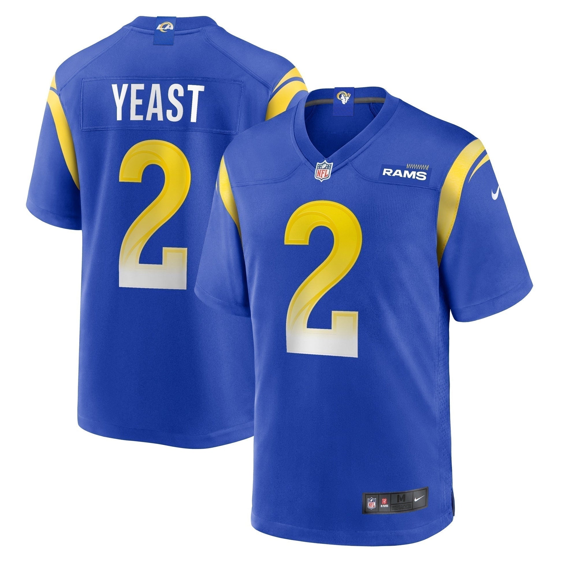 Russ Yeast Los Angeles Rams Home Game Jersey - Royal football jersey product view 1
