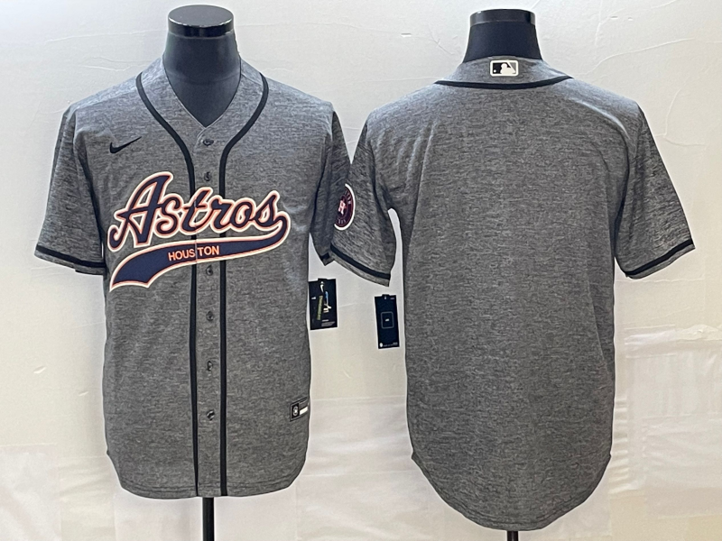 Men's Houston Astros Gray Joint Edition Replica Blank Jersey baseball jersey product view 1