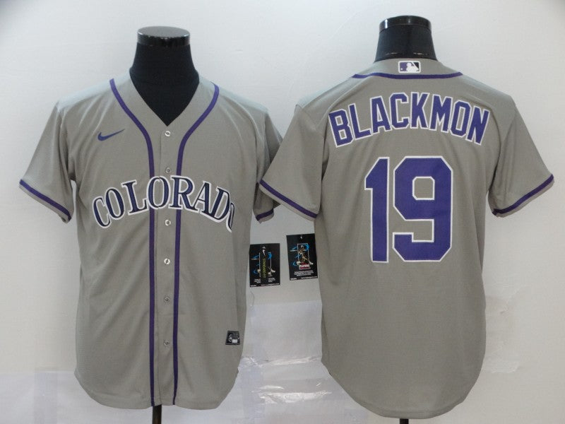 Men's Colorado Rockies Charlie Blackmon Gray Replica Baseball Jersey baseball jersey product view 1