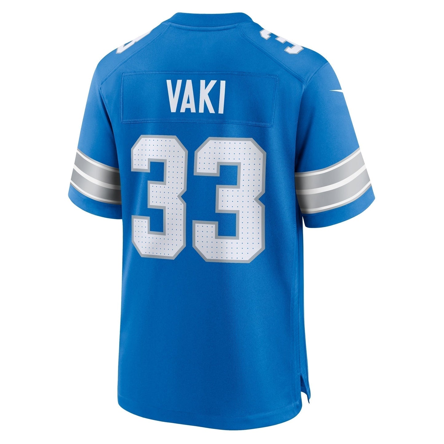 Sione Vaki Detroit Lions Team Game Jersey - Blue football jersey product view 3