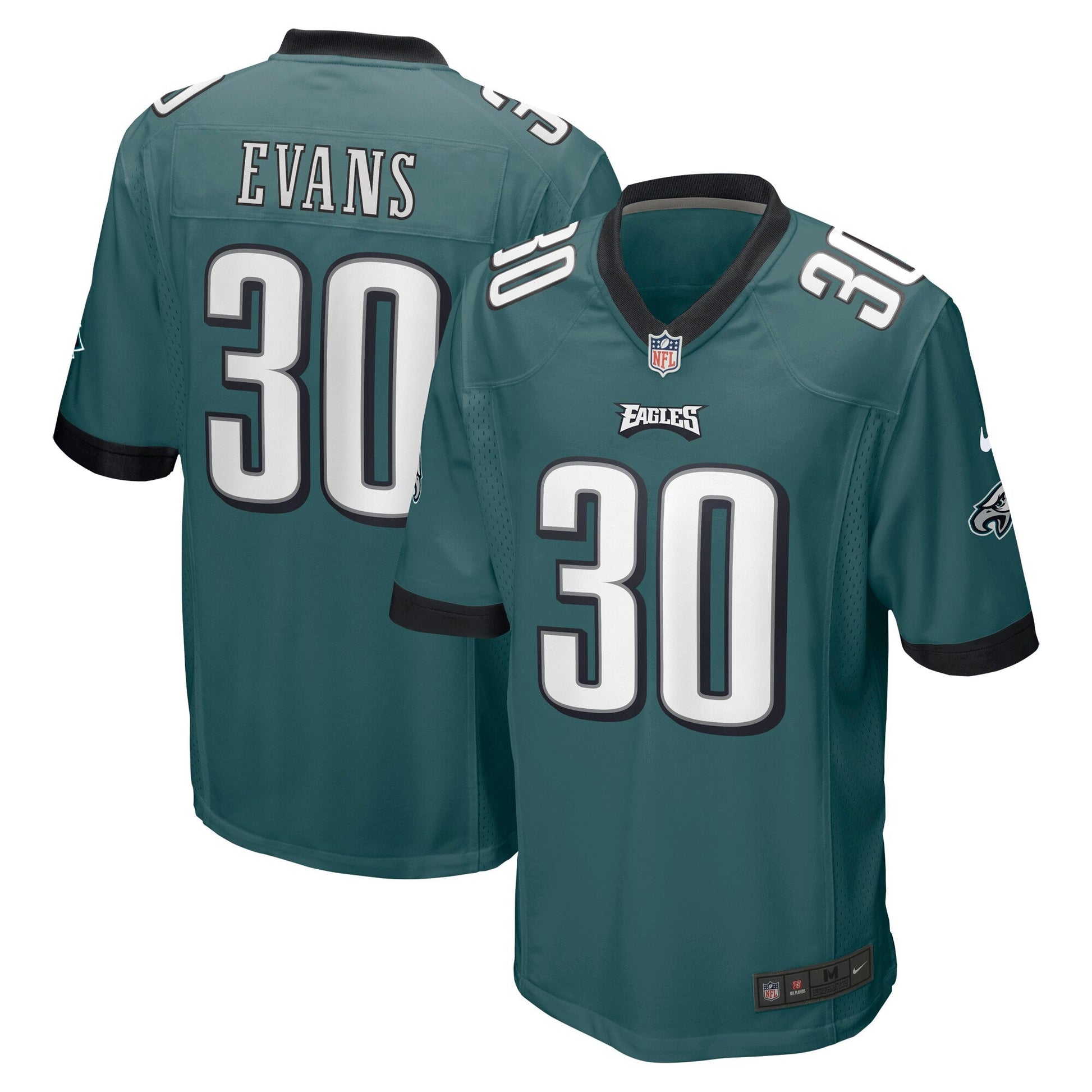 Justin Evans Philadelphia Eagles Game Jersey - Midnight Green football jersey product view 1