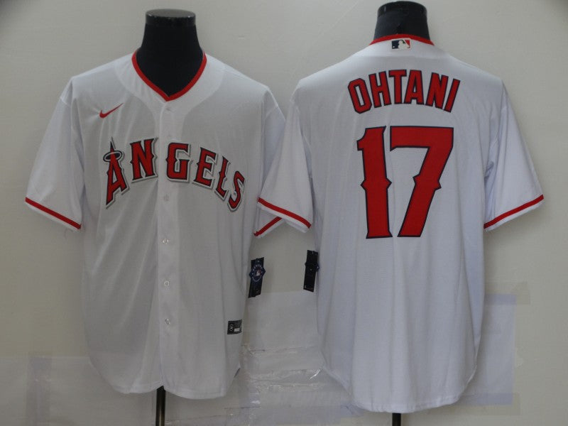 Men's Los Angeles Angels Shohei Ohtani #17 MLB White Jersey baseball jersey product view 1
