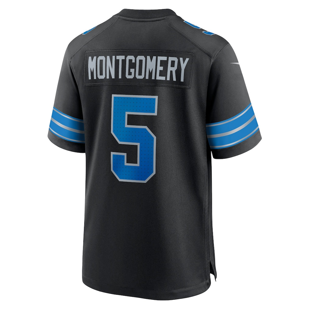 D.Lions #5 David Montgomery Black 2nd Alternate Game Jersey football jersey product view 1