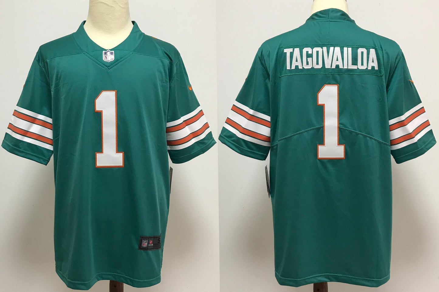 Men's Miami Dolphins Tua Tagovailoa Green Alternate Game Jersey football jersey product view 1