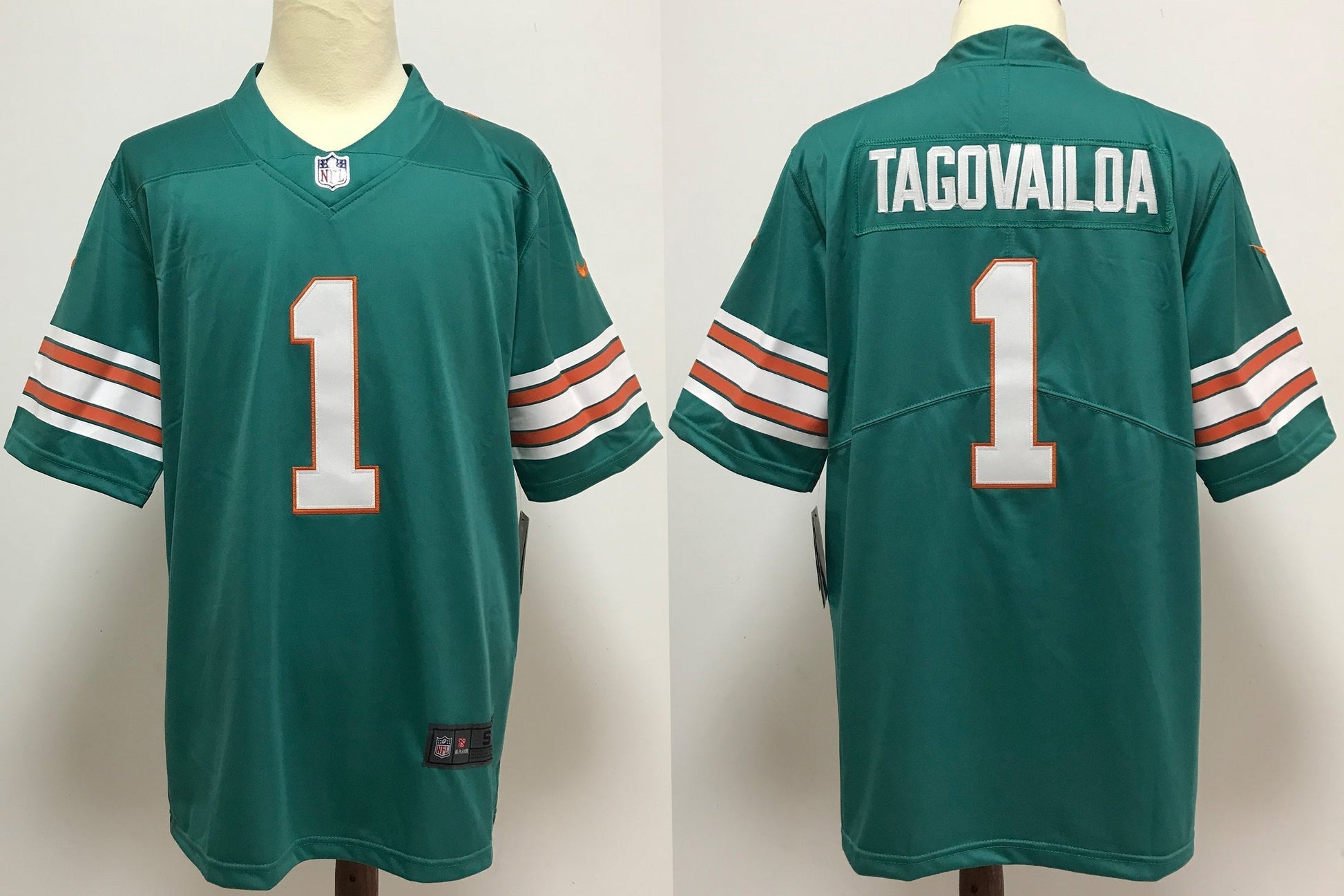 Men's Miami Dolphins Tua Tagovailoa Green Alternate Game Jersey football jersey product view 1