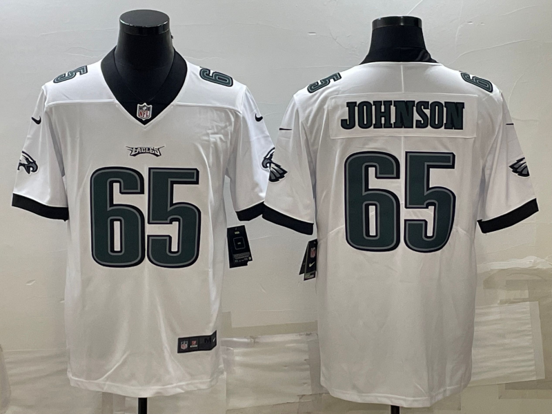 Men's Philadelphia Eagles Fred Johnson White Game Jersey football jersey product view 1