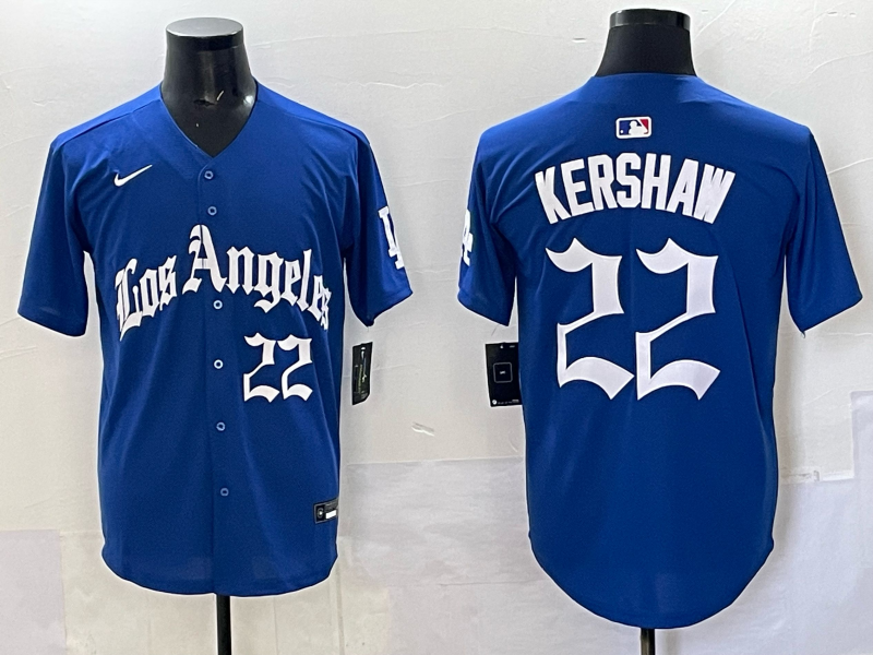 Men's Los Angeles Dodgers Clayton Kershaw #22 Royal Alternate Game Jersey baseball jersey product view 1