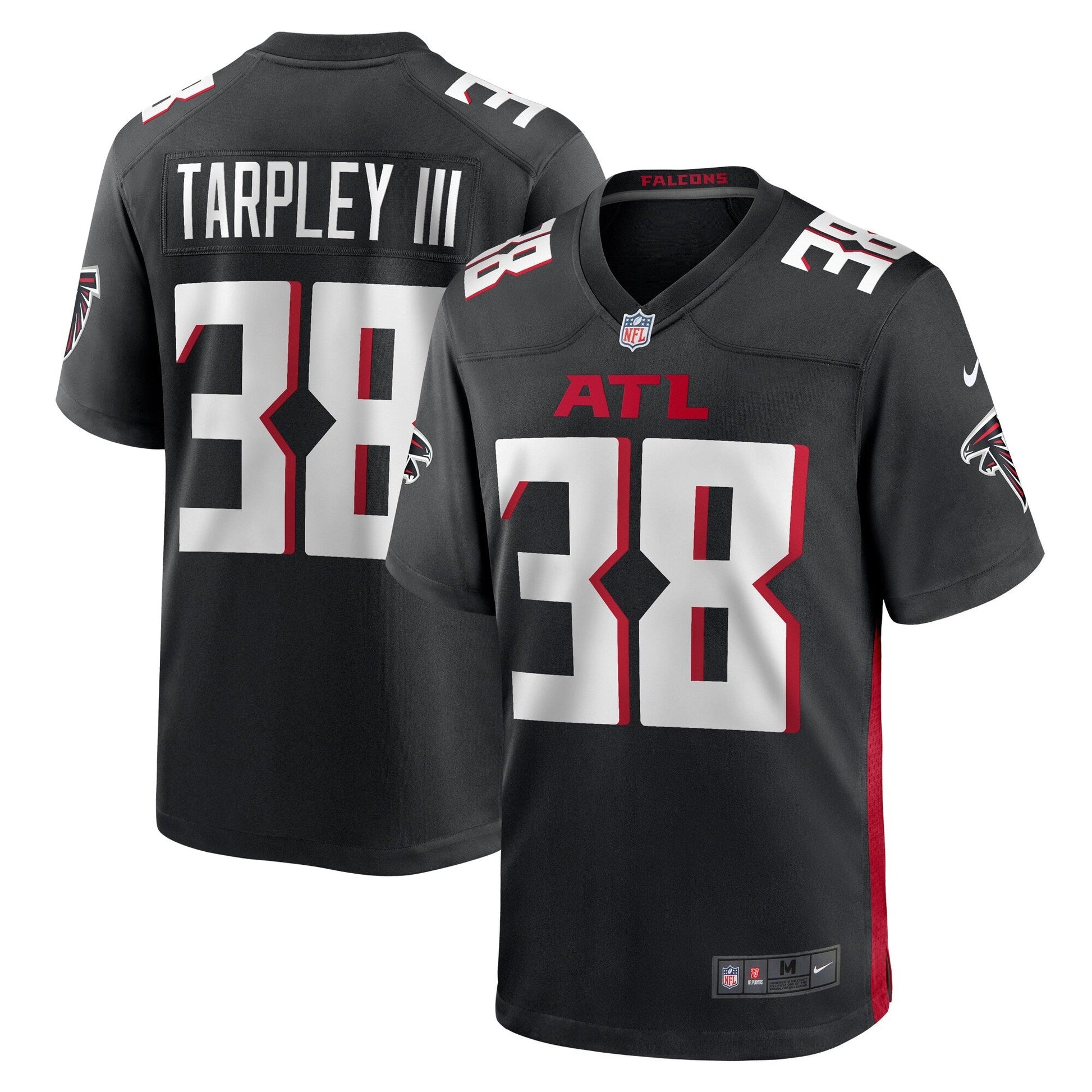 Arnold Tarpley III Atlanta Falcons Game Jersey - Black football jersey product view 1