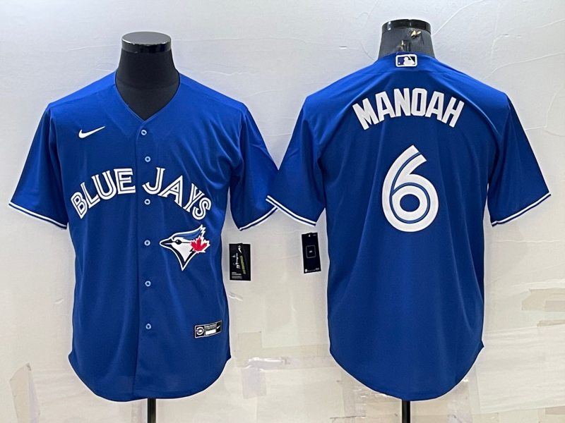 Men's Toronto Blue Jays Alex Manoah #6 Blue Replica Baseball Jersey baseball jersey product view 1