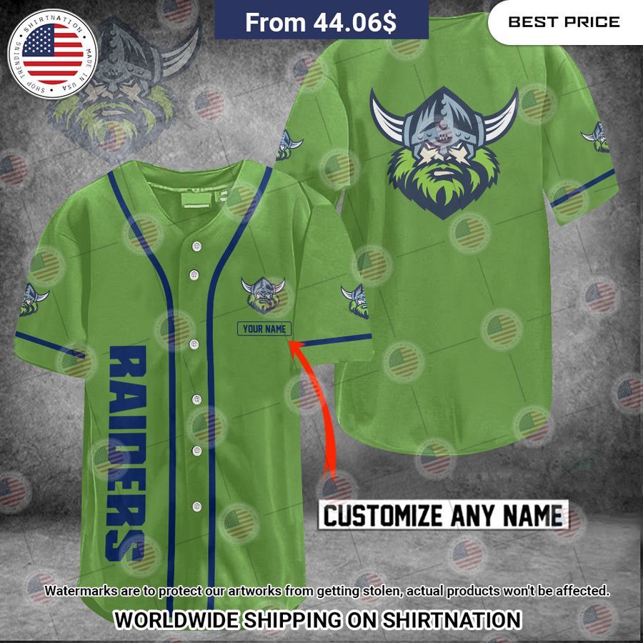 Canberra Raiders Custom Name Baseball Jersey Unisex T-shirt, Sweatshirt, Hoodie, Long Sleeve Tee - T-Shirt, Sweatshirt, Hoodie