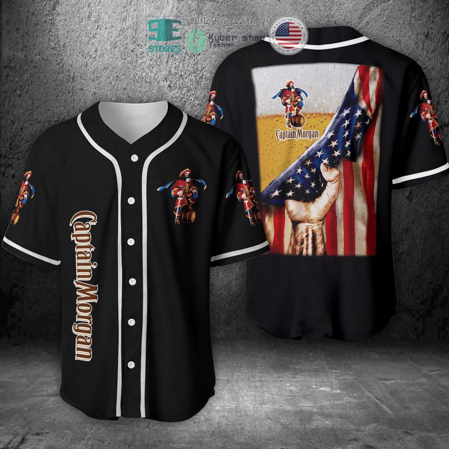 BEST Captain Morgan Beer United States Flag Baseball Jersey Unisex T-shirt, Sweatshirt, Hoodie, Long Sleeve Tee - T-Shirt, Sweatshirt, Hoodie