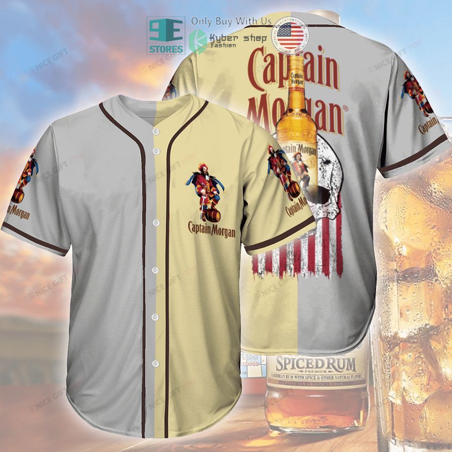 BEST Captain Morgan Skull United States Flag Baseball Jersey Unisex T-shirt, Sweatshirt, Hoodie, Long Sleeve Tee - T-Shirt, Sweatshirt, Hoodie