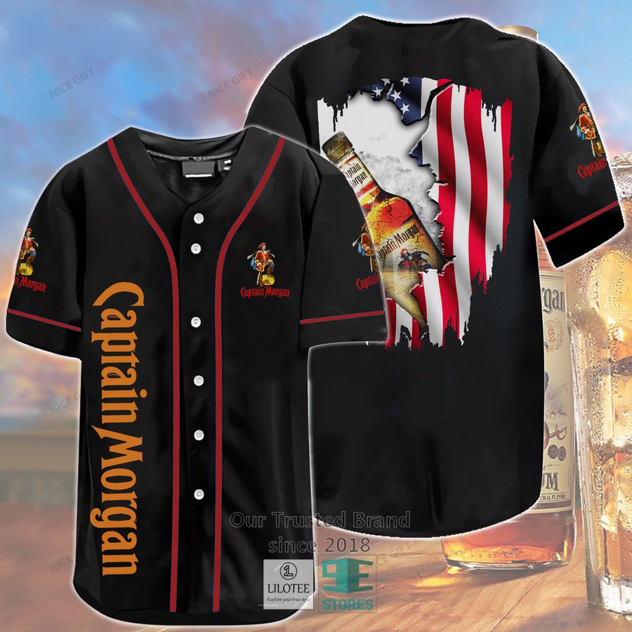 Captain Morgan US Flag Baseball Jersey Unisex T-shirt, Sweatshirt, Hoodie, Long Sleeve Tee - T-Shirt, Sweatshirt, Hoodie