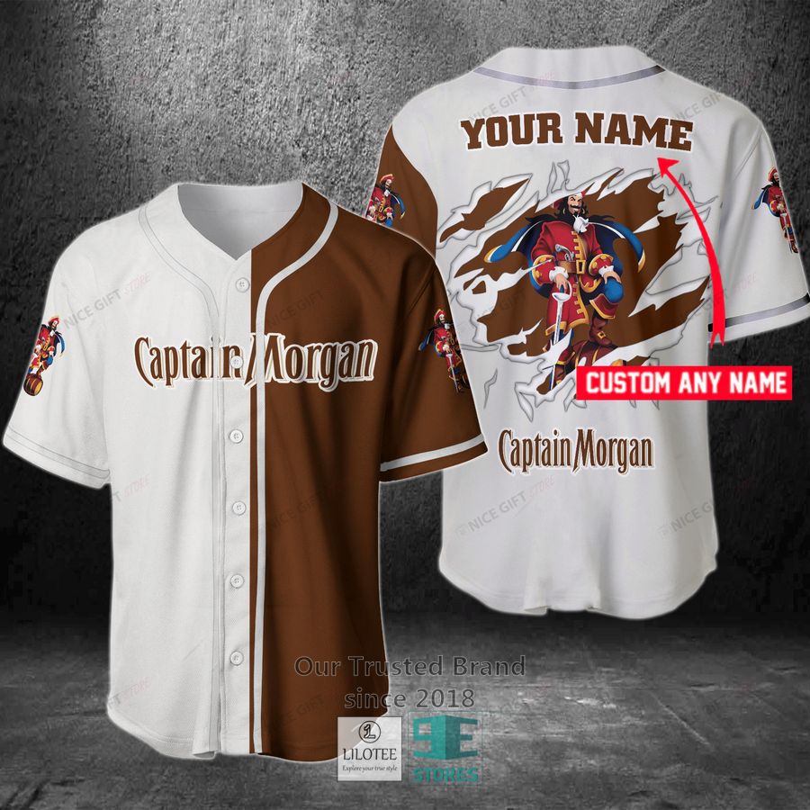 Captain Morgan Your Name Baseball Jersey Unisex T-shirt, Sweatshirt, Hoodie, Long Sleeve Tee - T-Shirt, Sweatshirt, Hoodie