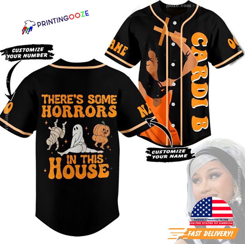 Cardi B Rapper Halloween Personalized Baseball Jersey Unisex T-shirt, Sweatshirt, Hoodie, Long Sleeve Tee - T-Shirt, Sweatshirt, Hoodie