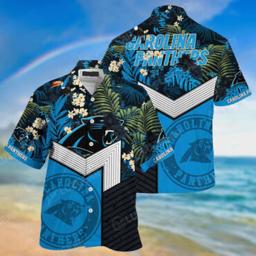 Carolina Panthers Ocean Breeze Victory Hawaiian Shirt Unisex T-shirt, Sweatshirt, Hoodie, Long Sleeve Tee - T-Shirt, Sweatshirt, Hoodie