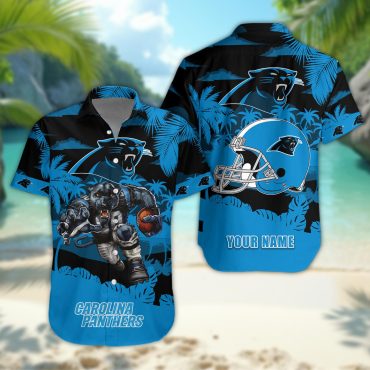 Carolina Panthers Personalized Gridiron Warrior Hawaiian Shirt Unisex T-shirt, Sweatshirt, Hoodie, Long Sleeve Tee - T-Shirt, Sweatshirt, Hoodie