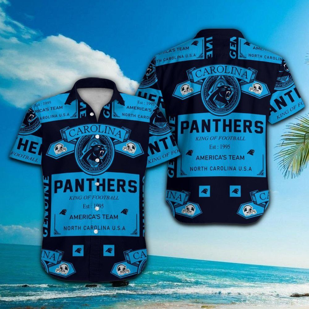 Carolina Panthers Short Sleeve Button Up Tropical Hawaiian Shirt VER015 Unisex T-shirt, Sweatshirt, Hoodie, Long Sleeve Tee - T-Shirt, Sweatshirt, Hoodie