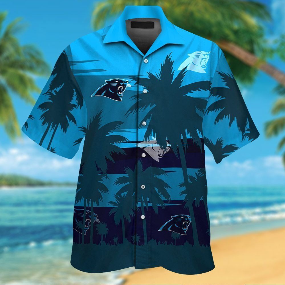 Carolina Panthers Short Sleeve Button Up Tropical Hawaiian Shirt VER021 Unisex T-shirt, Sweatshirt, Hoodie, Long Sleeve Tee - T-Shirt, Sweatshirt, Hoodie