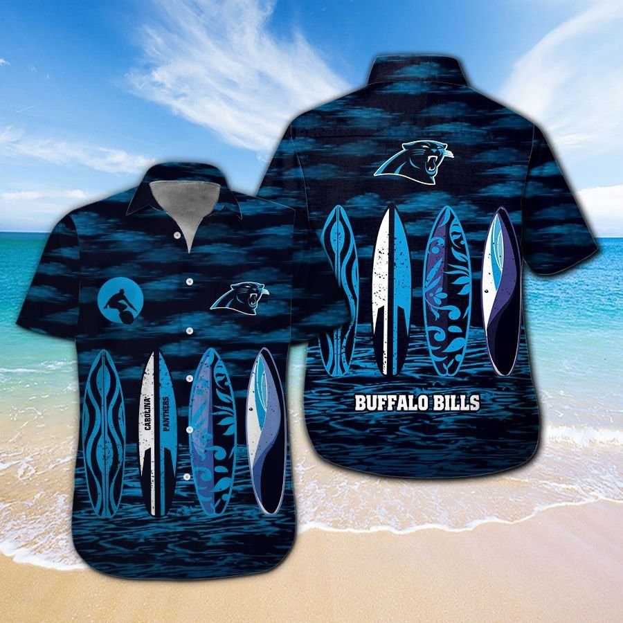 Carolina Panthers Short Sleeve Button Up Tropical Hawaiian Shirt VER030 Unisex T-shirt, Sweatshirt, Hoodie, Long Sleeve Tee - T-Shirt, Sweatshirt, Hoodie