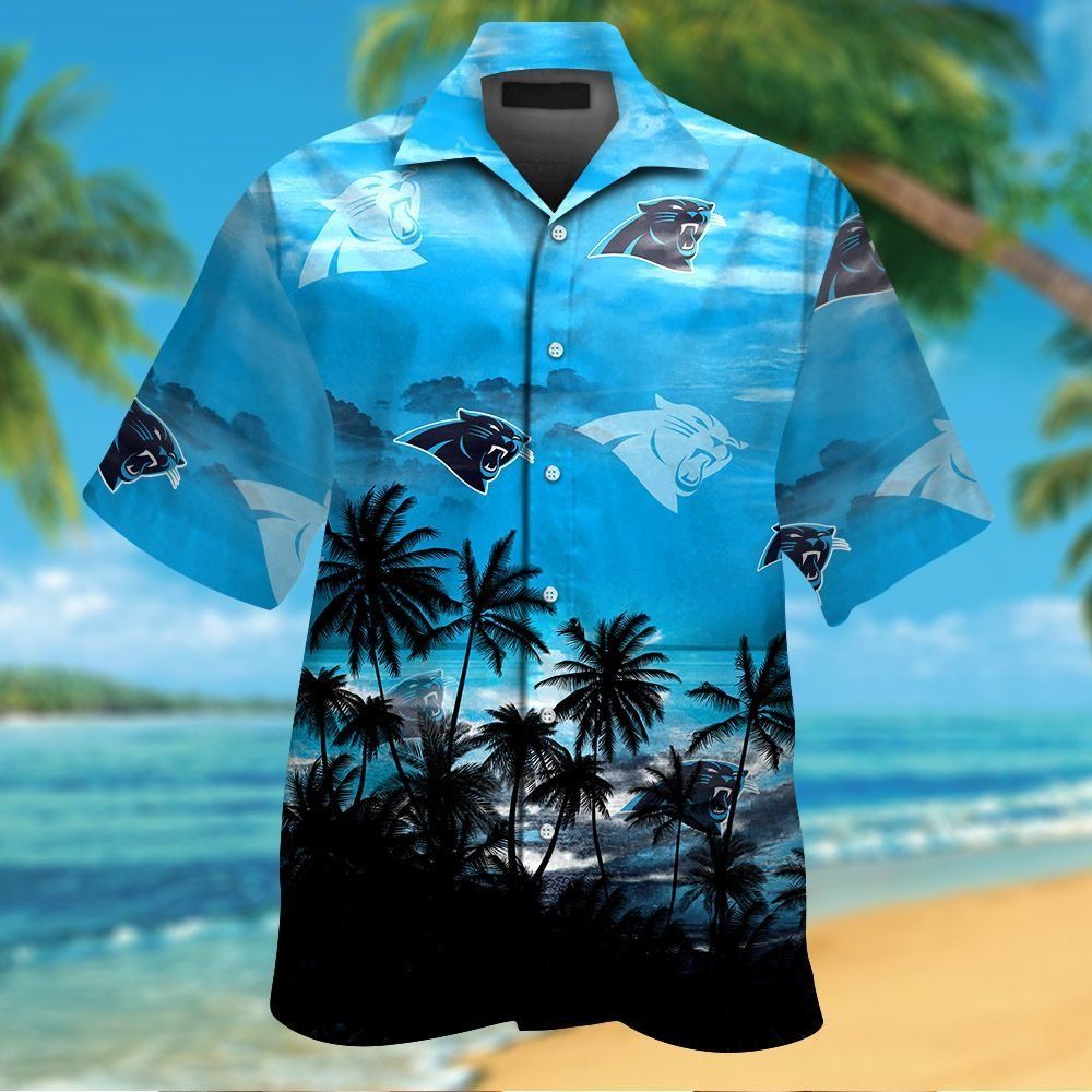 Carolina Panthers Short Sleeve Button Up Tropical Hawaiian Shirt VER05 Unisex T-shirt, Sweatshirt, Hoodie, Long Sleeve Tee - T-Shirt, Sweatshirt, Hoodie