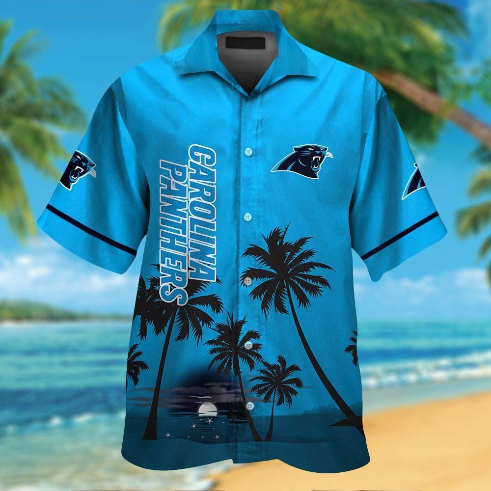 Carolina Panthers Short Sleeve Button Up Tropical Hawaiian Shirt VER06 Unisex T-shirt, Sweatshirt, Hoodie, Long Sleeve Tee - T-Shirt, Sweatshirt, Hoodie