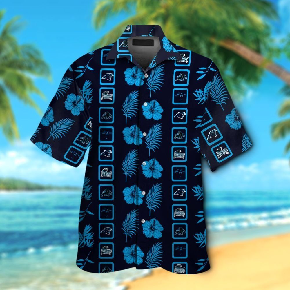 Carolina Panthers Short Sleeve Button Up Tropical Hawaiian Shirt VER07 Unisex T-shirt, Sweatshirt, Hoodie, Long Sleeve Tee - T-Shirt, Sweatshirt, Hoodie