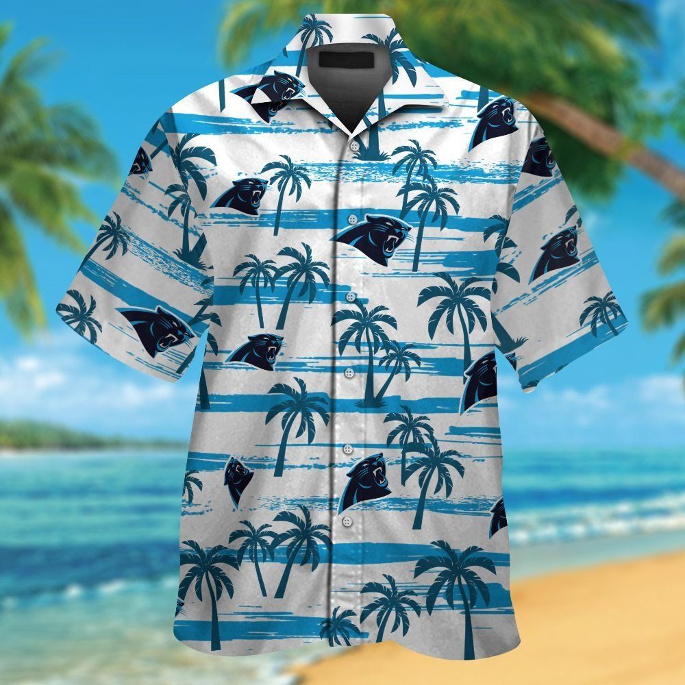 Carolina Panthers Short Sleeve Button Up Tropical Hawaiian Shirt VER09 Unisex T-shirt, Sweatshirt, Hoodie, Long Sleeve Tee - T-Shirt, Sweatshirt, Hoodie