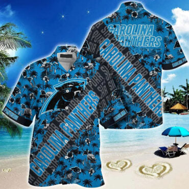 Carolina Panthers Tropic Storm Hawaiian Shirt Unisex T-shirt, Sweatshirt, Hoodie, Long Sleeve Tee - T-Shirt, Sweatshirt, Hoodie