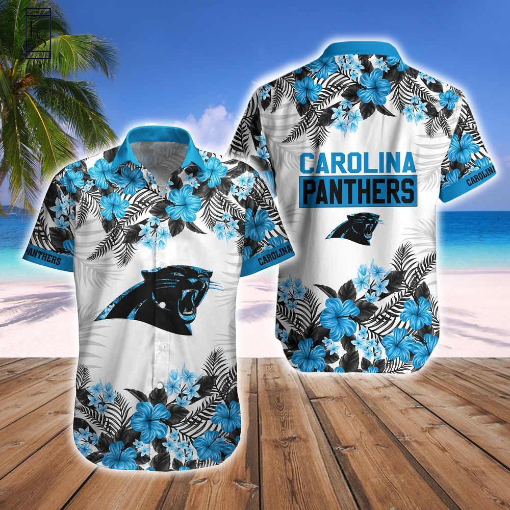 Carolina Panthers Tropical Style Hawaiian Shirt Short Combo Set Unisex T-shirt, Sweatshirt, Hoodie, Long Sleeve Tee - T-Shirt, Sweatshirt, Hoodie