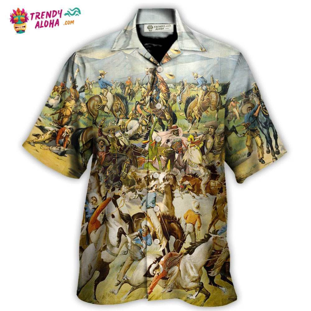 Cattle Show Buffalo Bill'S Wild West Rough Riders Cossacks Hawaiian Shirt - Trendy Aloha Unisex T-shirt, Sweatshirt, Hoodie, Long Sleeve Tee - T-Shirt, Sweatshirt, Hoodie