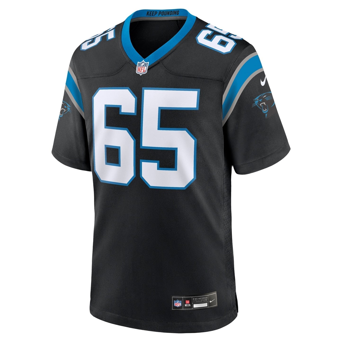 J.D. DiRenzo Carolina Panthers Game Jersey - Black football jersey product view 2