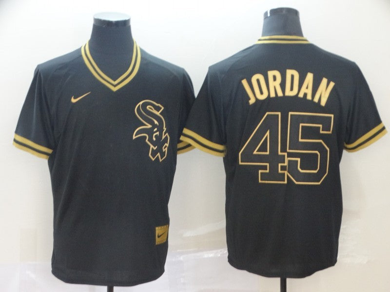 Men's Chicago White Sox Michael Jordan Black Replica Game Jersey basketball jersey product view 1