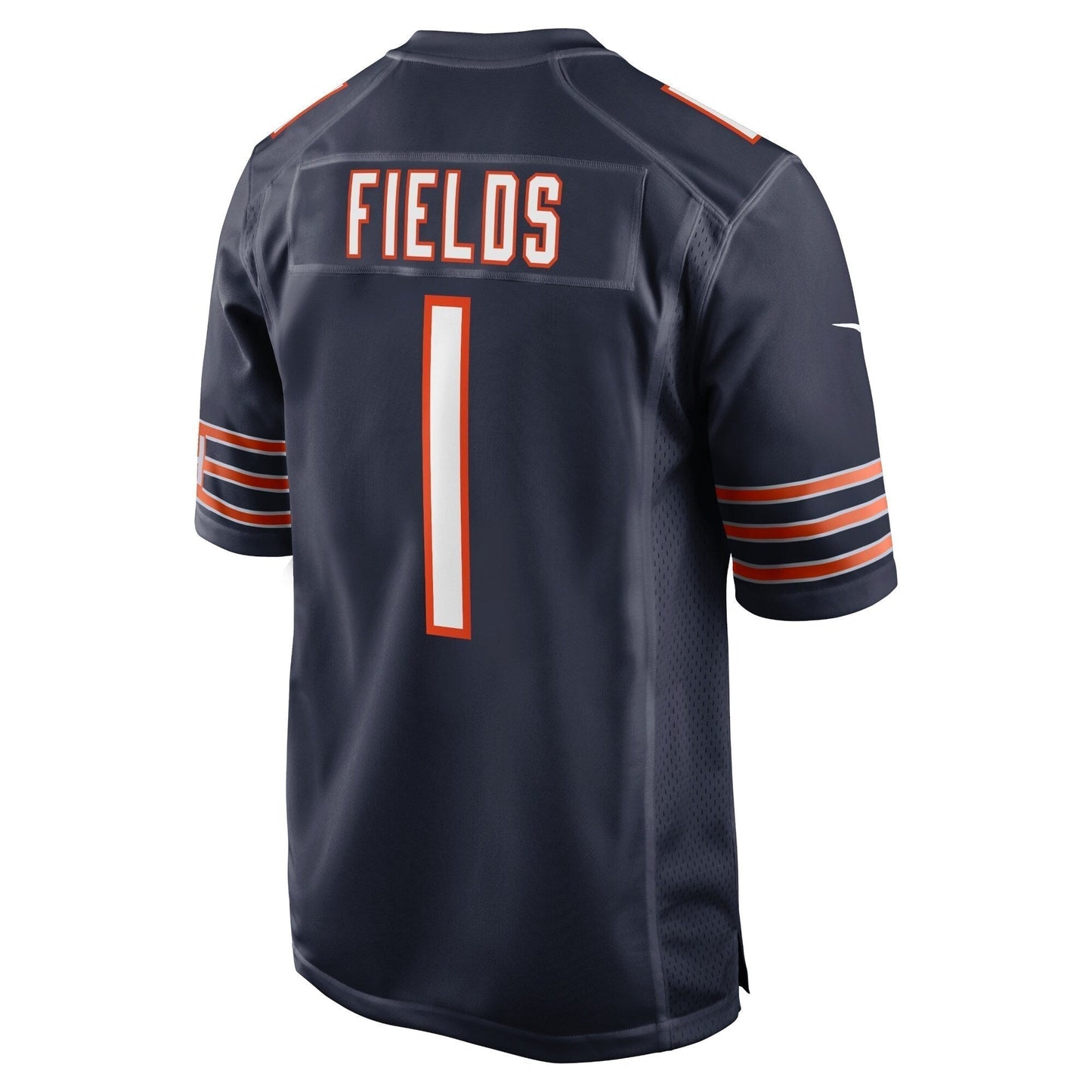 Justin Fields Chicago Bears Game Jersey - Navy football jersey product view 3