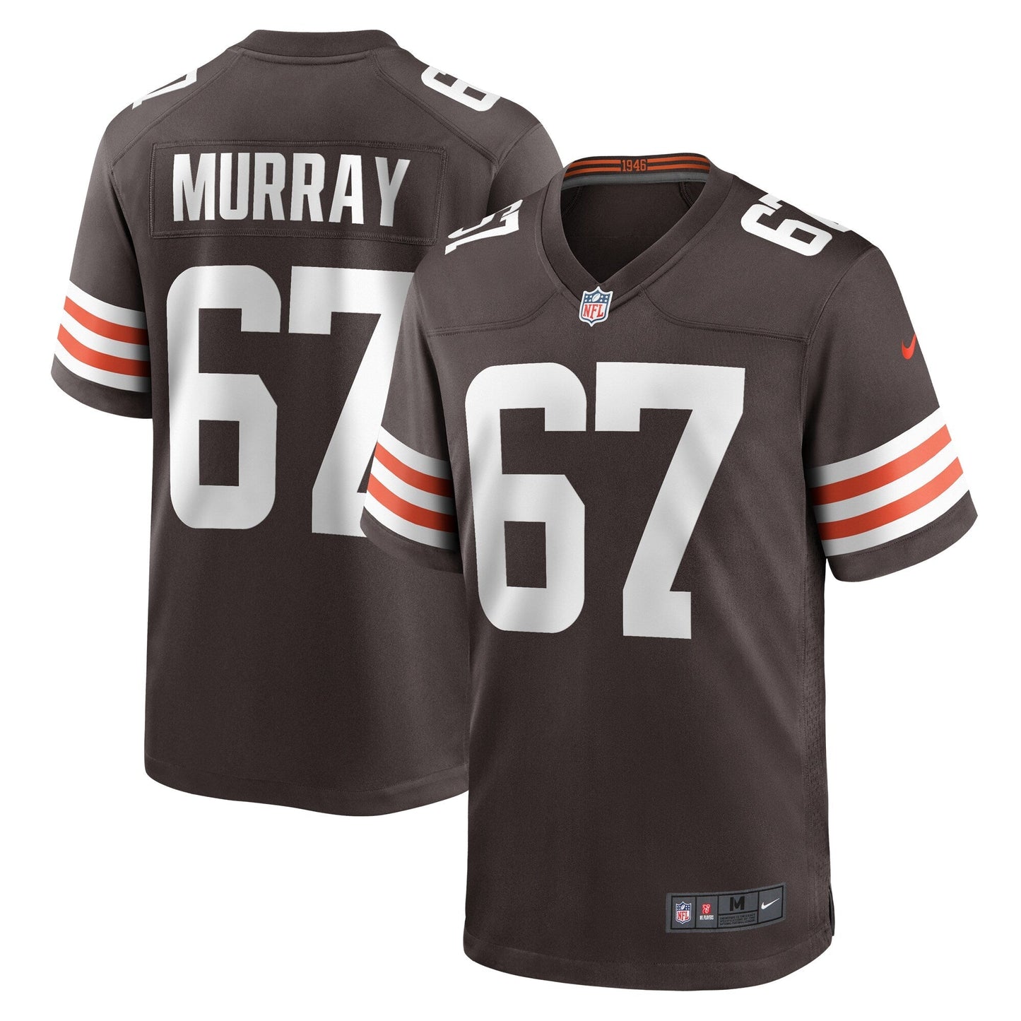 Justin Murray Cleveland Browns Team Game Jersey - Brown football jersey product view 1