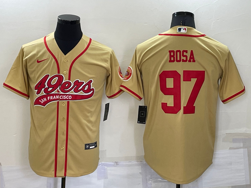 Men's San Francisco 49ers Nick Bosa Gold Game Jersey Joint Edition football jersey product view 1