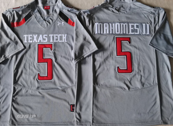 Men's Texas Longhorns Patrick Mahomes #5 Gray Replica Team Jersey sports jersey product view 1