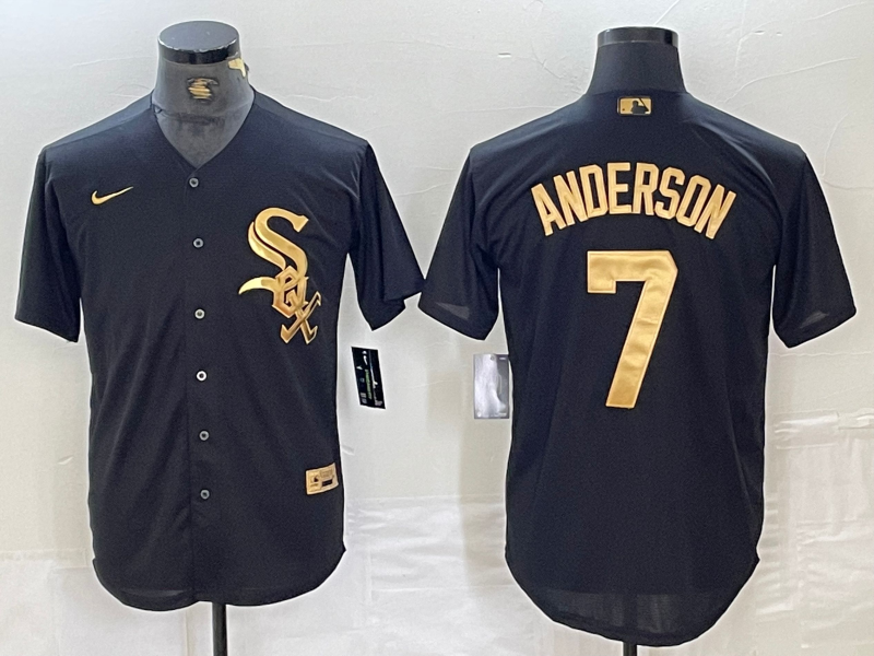 Men's Chicago White Sox Tim Anderson Black Replica Team Jersey baseball jersey product view 1