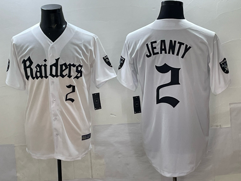 Men's Las Vegas Raiders Ashton Jeanty #2 White Player Jersey football jersey product view 1