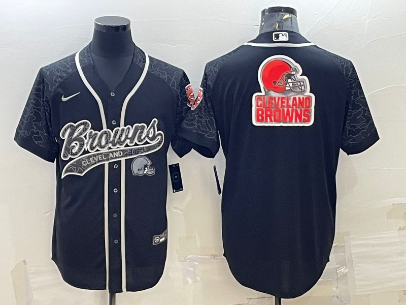 Men's Cleveland Browns Black RFLCTV Limited Jersey football jersey product view 1