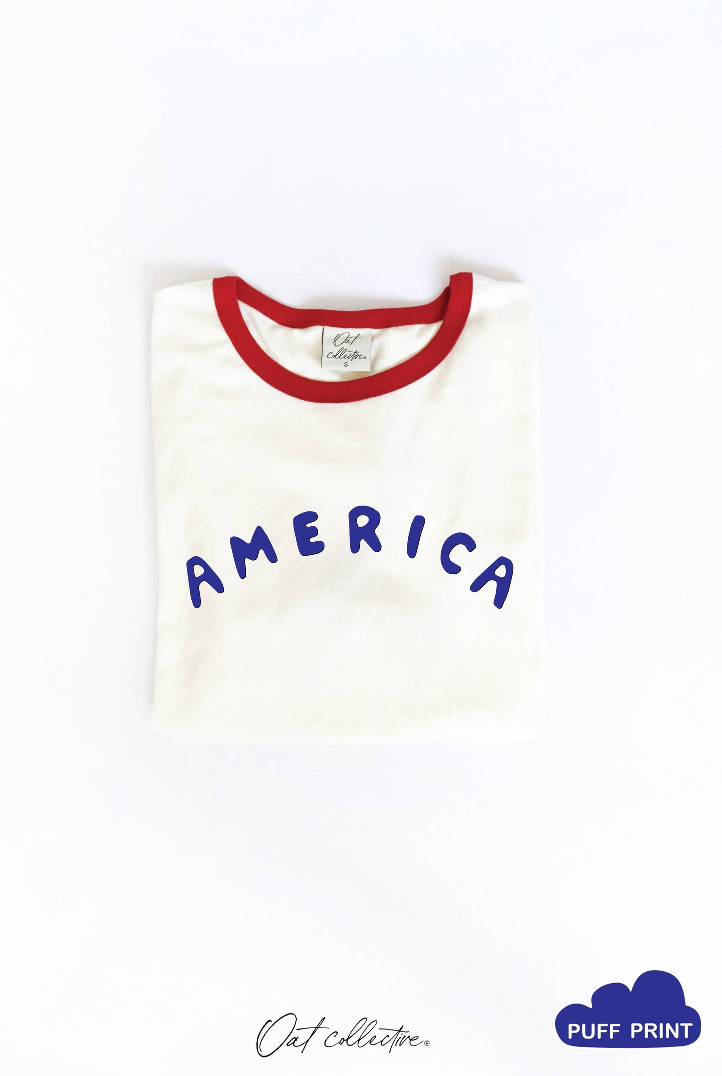 America Puff Ringer Graphic T-Shirt Unisex T-shirt, Sweatshirt, Hoodie, Long Sleeve Tee - T-Shirt, Sweatshirt, Hoodie