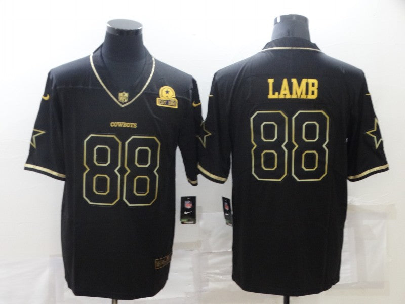 Men's Dallas Cowboys #88 CeeDee Lamb Black Game Jersey1 football jersey product view 1