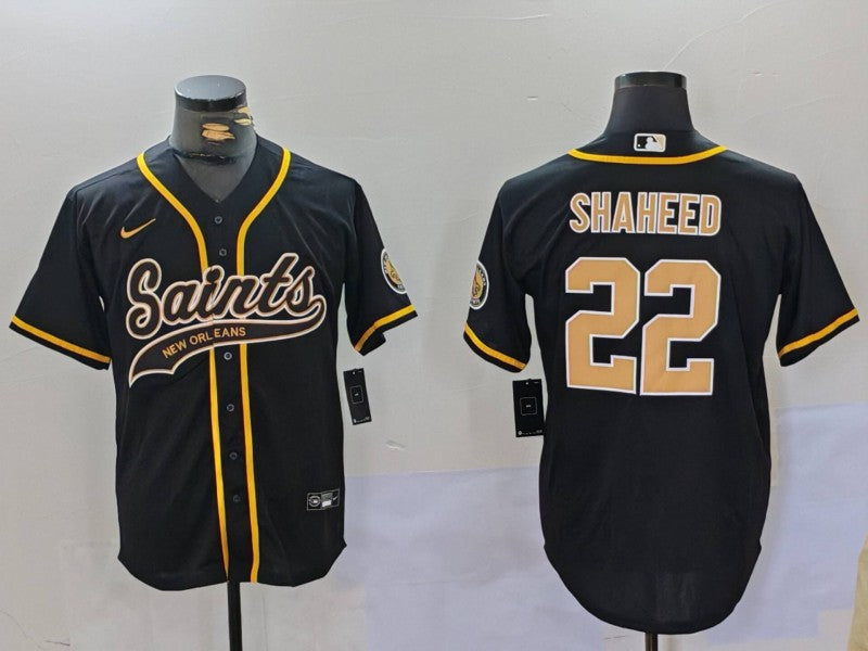 Men's New Orleans Saints Rashid Shaheed Black Game Jersey football jersey product view 1