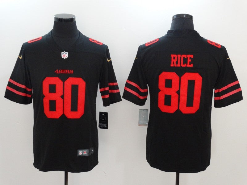 Men's San Francisco 49ers Jerry Rice Black Game Player Jersey football jersey product view 1