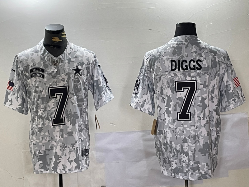 Men's Dallas Cowboys Trevon Diggs Arctic Camo 2024 Salute to Service Limited Jersey football jersey product view 1