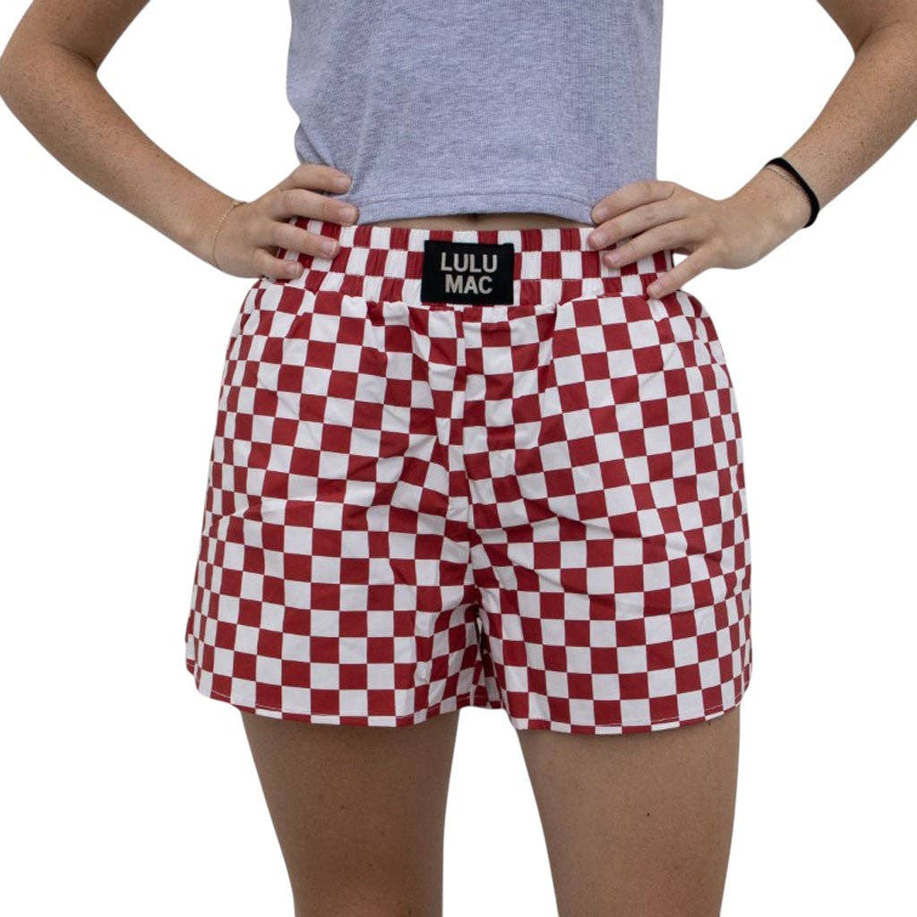 Bxck-Cardinal-Crimson White Check Boxer Short Unisex T-shirt, Sweatshirt, Hoodie, Long Sleeve Tee - T-Shirt, Sweatshirt, Hoodie
