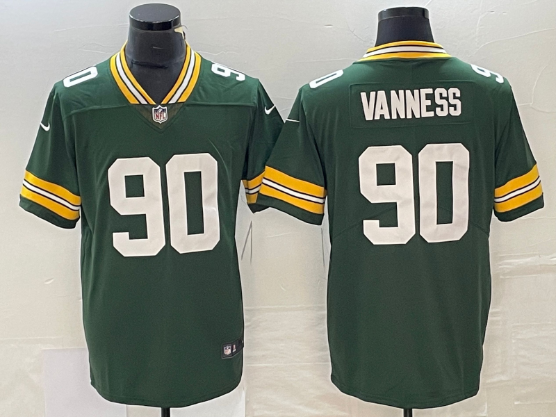 Men's Green Bay Packers Lukas Van Ness Green 2023 NFL Draft First Round Pick Game Jersey football jersey product view 1