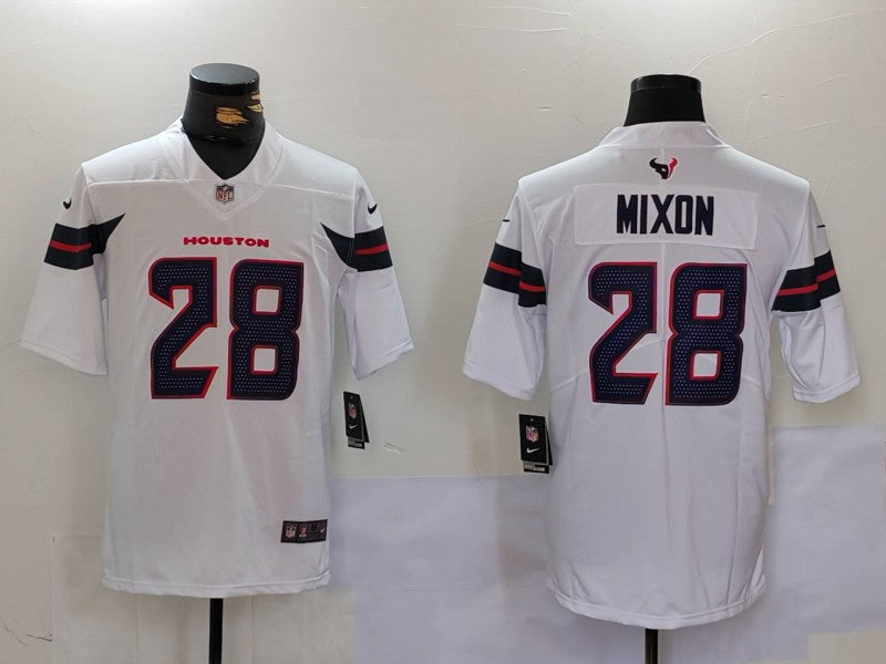Men's Houston Texans Joe Mixon #28 White Game Jersey football jersey product view 1