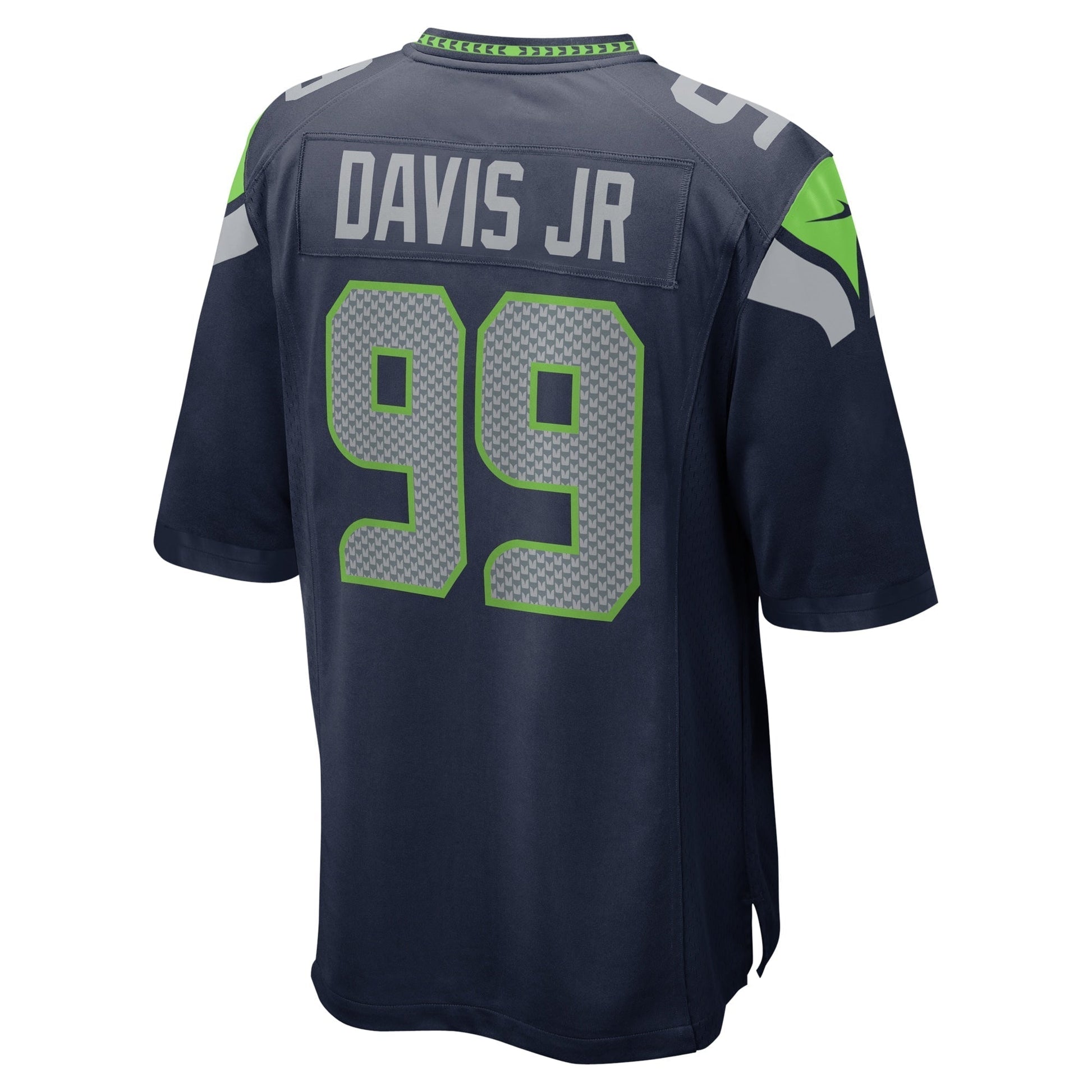 Carl Davis Jr. Seattle Seahawks Game Jersey - College Navy football jersey product view 3